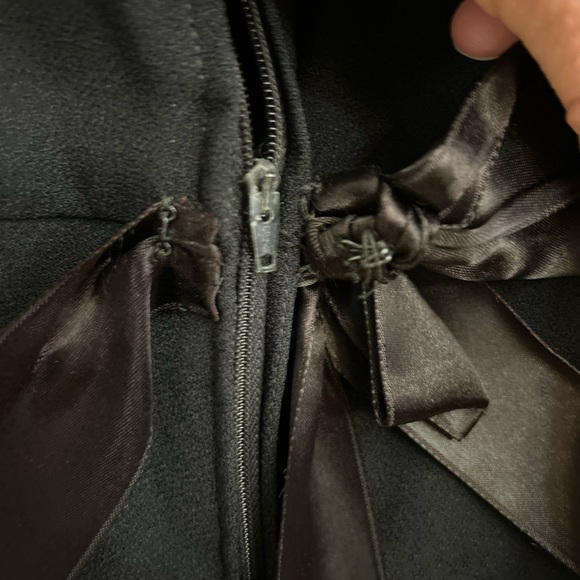 Andrea A. 1960’s Vintage Tiered Black Satin Ribbon Sleeveless Dress - Picture 11 of 12